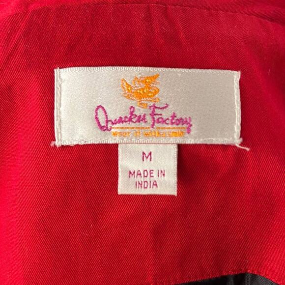 QUAKER FACTORY | Red Christmas Gold Sequin Embroidered Reindeer Jacket | Women's - Picture 9 of 11